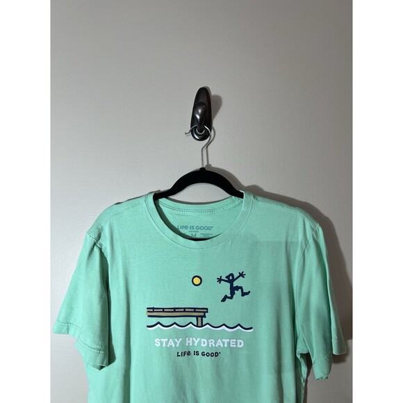 Life is Good Crusher T  Shirt Women’s Small Green Stay Hydrated - Picture 2 of 8
